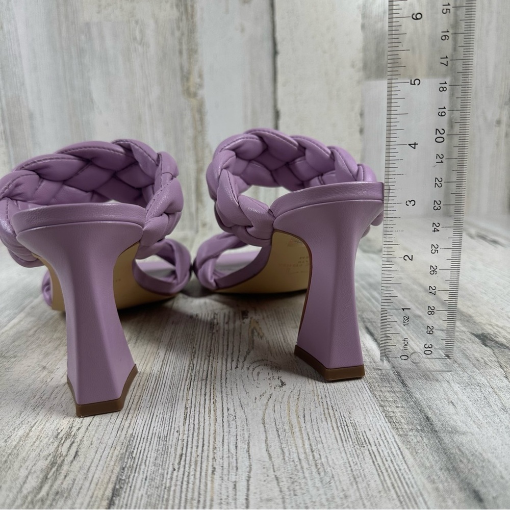 Marc Fisher Heeled Sandals Women's 8 Lilac Purple Braided Leather Hammy - Picture 6 of 7